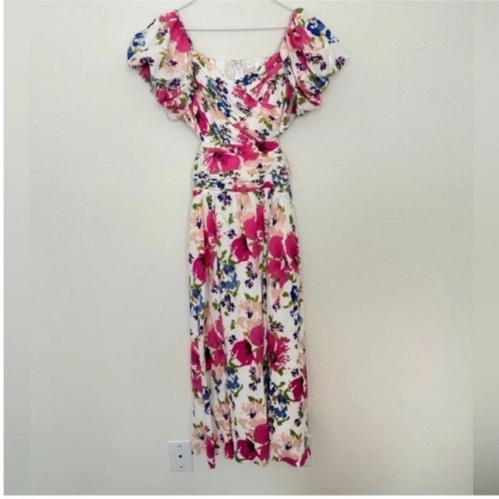 ASTR The Label Liliosa Floral Off Shoulder Midi Dress NWT - Picture 4 of 10